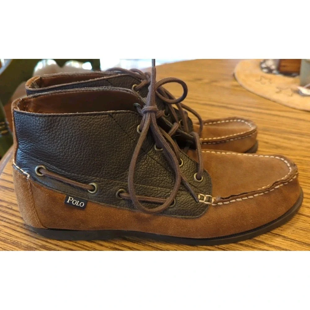 Men's‎ Polo Ralph Lauren Barx Chukka 2-Tone 4eye Ankle Boots Size 9 D